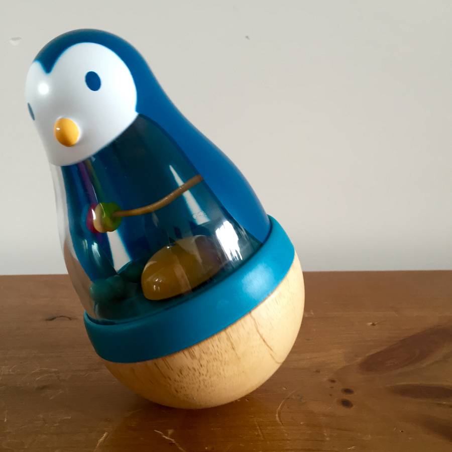 Wobbly Penguin Rattle Toy By Little Baby Company | notonthehighstreet.com