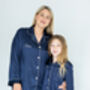 Personalised Girl's Navy Satin Pyjama's, thumbnail 9 of 9