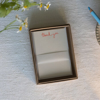 Pack Of Eight Thank You Card Set, Letter Press Printed, 2 of 4