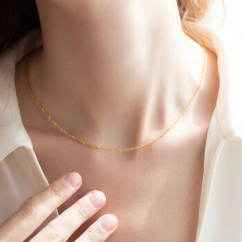 Twisted Chain Necklace In Sterling Silver And Gold, 7 of 10