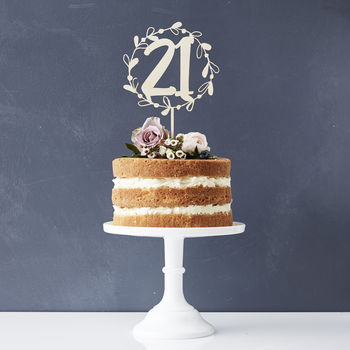 Personalised Floral Number Birthday Cake Topper, 7 of 7