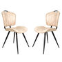Austin Moleskin Oyster Cream Set Of Two Dining Chairs, thumbnail 1 of 6