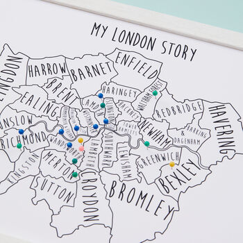 Personalised Yorkshire Pinboard Map With Pins, 3 of 3