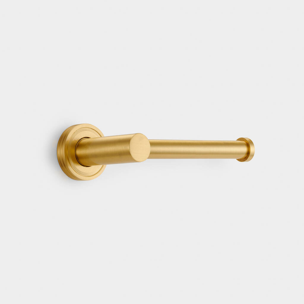 Modern Solid Brushed Brass Toilet Roll Holder By Pushka Home
