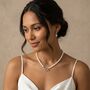 Personalised Pearl T Bar Necklace | Wedding And 30th Anniversary Gift, thumbnail 1 of 8
