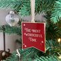 Most Wonderful Time Enamel Christmas Tree Decoration, thumbnail 5 of 9
