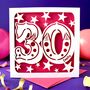 Big Number Personalised 30th Birthday Card, thumbnail 2 of 4