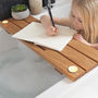 Solid Oak iPad Bath Caddy With Candle Holder, thumbnail 2 of 5