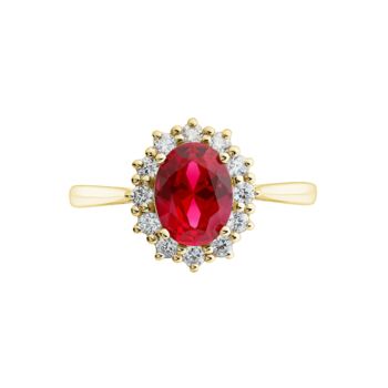 Cate Lab Grown Diamond And Created Ruby Ring, 4 of 6