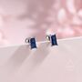 Sterling Silver Tiny Baguette Cz Screwback Earrings, thumbnail 4 of 9