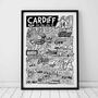 Cardiff Landmarks Print, thumbnail 1 of 7