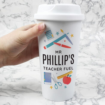 Personalised Teacher’s Insulated Reusable Travel Cup – Eco Friendly Gift, 2 of 4