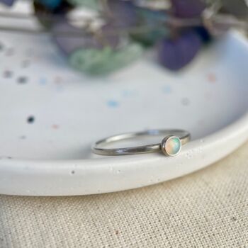 Tiny Opal Skinny Stacking Ring, 2 of 5
