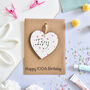 Personalised 100th Birthday Card Wooden Heart Keepsake, thumbnail 2 of 3