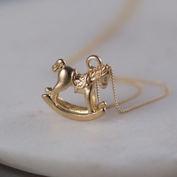 Gold Plated Rocking Horse Necklace, 2 of 5