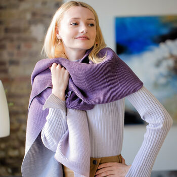 Personalised Pleated Cashmere And Modal Scarf Shawl, 10 of 12