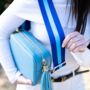 Blue Stripe Bag Strap | Extra Long Crossbody Replacement Bag Strap, thumbnail 2 of 4