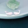 Little Whale Fish Stud Earrings In Sterling Silver, thumbnail 2 of 11