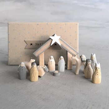 Natural Wood Little Boxed Nativity Set, 3 of 3