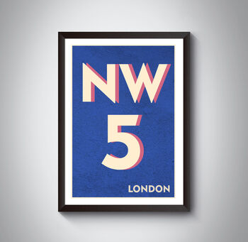 Nw5 Camden London Typography Postcode Print, 10 of 10