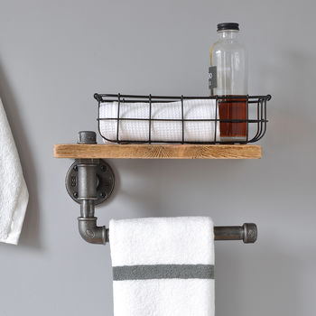 Industrial Towel Rail And Shelf, 5 of 6