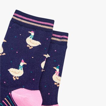 Silly Goose Women's Bamboo Socks Navy Blue, 2 of 4