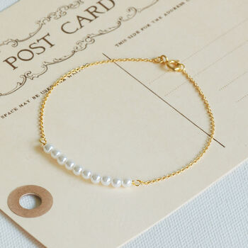Delicate Gold Vermeil Pearl Bracelet, 3 of 4
