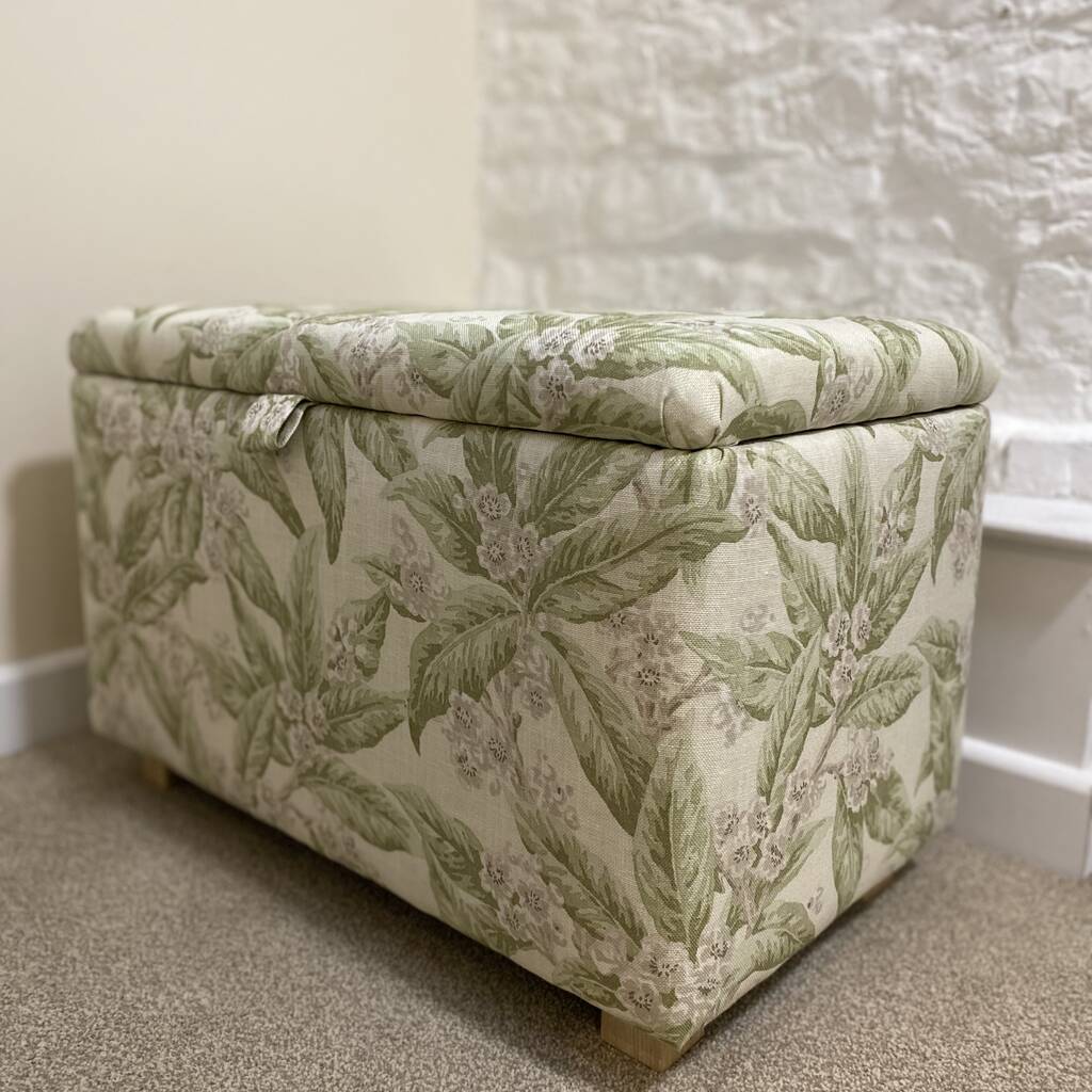 Footstool Ottoman In Luxury Leaf Print By Sparrow & Plumb