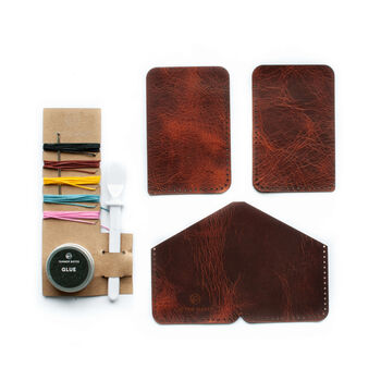Personalised Leather Card Holder Kit Be The Maker, 9 of 9