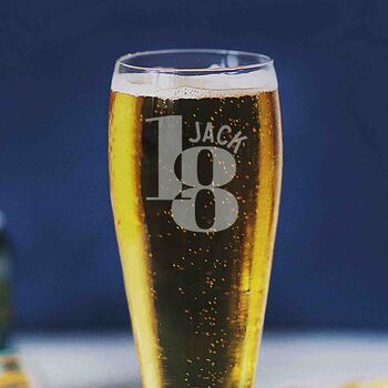 18th Birthday Personalised Pint Glass, 4 of 6