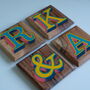 Custom Initial Letter Hand Painted Wooden Coaster, thumbnail 2 of 9