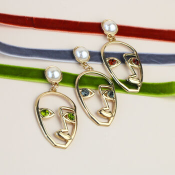 Abstract Face Pendant Chocker Necklace For Party, 2 of 5