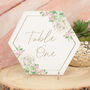 Pink And Gold Flowers Acrylic Wedding Table Sign, thumbnail 1 of 2