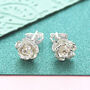 Rose Floral Sterling Silver Stud Earrings, thumbnail 1 of 8