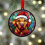 Labrador Fox Red In Santa Hat Suncatcher Decoration, thumbnail 3 of 6