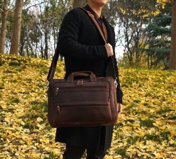 Business Leather Top Handle Briefcase, 3 of 12