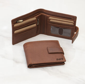 Personalised Card Holder Leather Wallet Rfid Gift, 2 of 12
