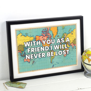 Personalised World Map Friendship Print, 2 of 3