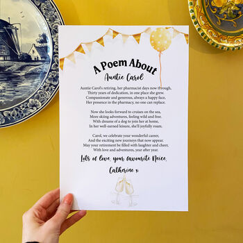 Personalised Poem Print Birthday Gift For Aunt, 4 of 6