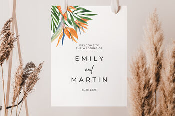 Personalised Tropical Wedding Welcome Sign, 2 of 2