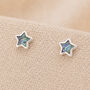 4mm Sterling Silver Abalone Star Stud Earrings, thumbnail 1 of 7