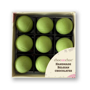Nine Caramel Filled Chocolate Tennis Balls, 2 of 2