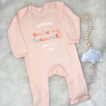Grandad You're My Favourite Personalised Babygrow, 7 of 8