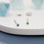 Extra Tiny 2mm Emerald Green Cz Stud Earrings, thumbnail 8 of 12