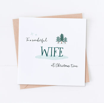 Personalised Christmas Tree Wife Card, 2 of 4