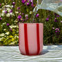 Pink And Red Striped Tumbler Glass, thumbnail 1 of 2