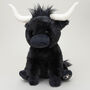 Black Longhorn Medium Highland Cow Plush 23cm Soft Toy, thumbnail 1 of 8