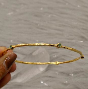 Ruby, Emerald, Sapphire, Gold Bangle Bracelet, 4 of 7