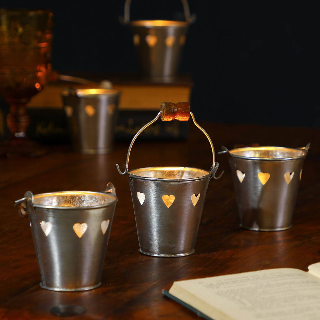 Set Of Three Heart Tealight Holders By Dibor