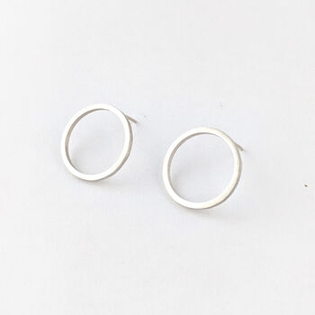 Large Recycled Silver Circle Studs, 3 of 7